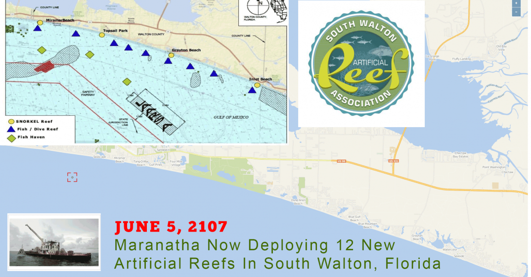 Multiple South Walton Artificial Reef Deployments Commence June 5, 2017